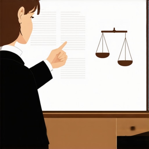 Lawyer presenting evidence with visual aids during a court case.