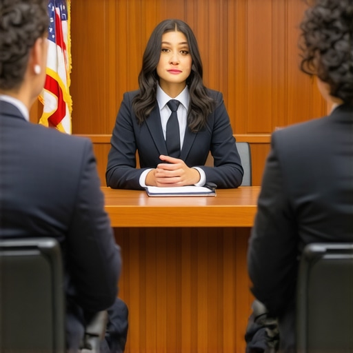 Lawyer consulting with client during family court case