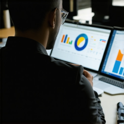 Lawyer working with digital tools for case organization and evidence review