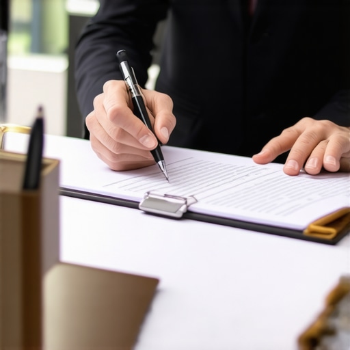 Attorney and client discussing legal documents in family law